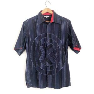 Vintage Y2K Hand Stitched Short Sleeve Button Up